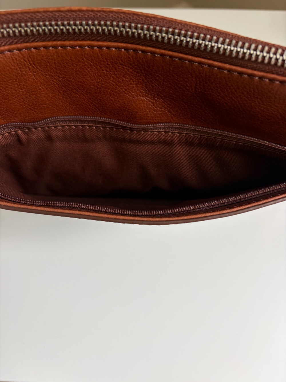 Fossil Tan Leather Crossbody with Key Charm - Picture 14 of 14